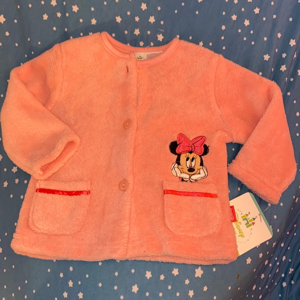 Disney baby Minnie Mouse fleece button up sweater